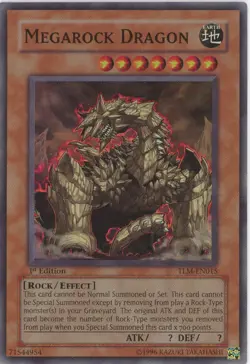 Yugioh Megarock Dragon TLM-EN015 Super Rare 1st Edition LP - Image 1