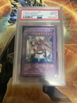 YuGiOh PSA 10 Elemental HERO Air Neos Ultimate Rare Japan Collector Card - Image 1