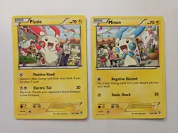 Plusle & Minun Connecting Art 31/111 32/111 AA04 XY Pokemon Furious Fists LP/LP+ - Image 1