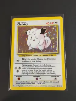 Pokemon TCG Clefairy Base Set Unlimited Holo Rare 5/102 Vintage WOTC 1999 - Image 1