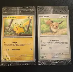 Eevee & Pikachu Pokemon Together 151 Stamped Promos SEALED - Image 1