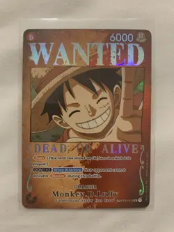 ST01-012 Monkey.D.Luffy WANTED Poster SP Rare One Piece TCG Card OP03 ENGLISH - Image 1