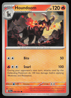 Houndoom 008/064 Common Shrouded Fable Pokemon NM - Image 1