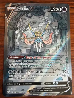 Pokemon TCG Zacian v GG48/GG70 Crown Zenith Holo Ultra Rare Mint Condition - Image 1