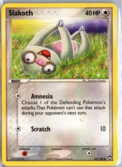 Slakoth 63/108 Common Power Keepers Pokemon Moderately Played - Image 1