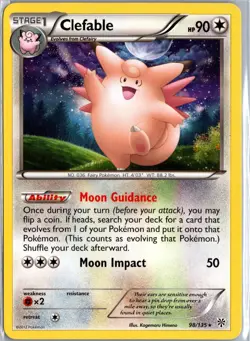 Clefable 98/135 Rare Plasma Storm Pokemon Lightly Played - Image 1