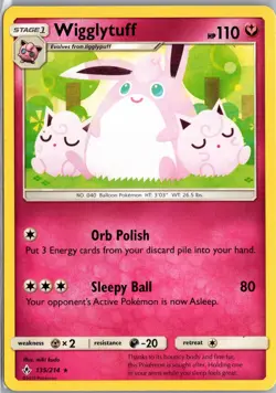Wigglytuff 135/214 Rare Unbroken Bonds Pokemon Lightly Played - Image 1