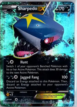 Sharpedo EX 91/160 Holo EX Rare Primal Clash Pokemon Lightly Played - Image 1