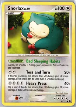 Snorlax 81/111 Common Rising Rivals Pokemon Moderately Played - Image 1