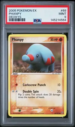 Pokemon 2005 EX Deoxys #69 Phanpy PSA 9 MINT - Image 1