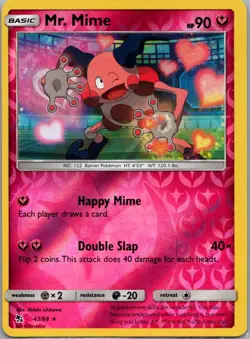 Pokemon TCG Mr Mime 43/68 Hidden Fates Rev Holo NM - Image 1