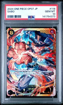 2024 One Piece OP07 Japanese SABO Secret Rare PSA 10 #118 - Image 1