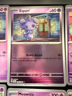 Pokemon TCG Espurr Meowstic Evo Line Lot (8) Rev Holo Regular Cards Variety NM - Image 3