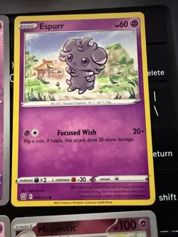 Pokemon TCG Espurr Meowstic Evo Line Lot (8) Rev Holo Regular Cards Variety NM - Image 5