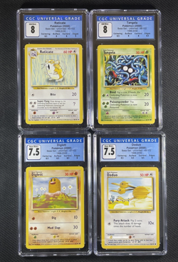 Pokemon Cards x4 CGC Graded Cards Base Set Tangela Diglett Doduo Raticate /102 - Image 1