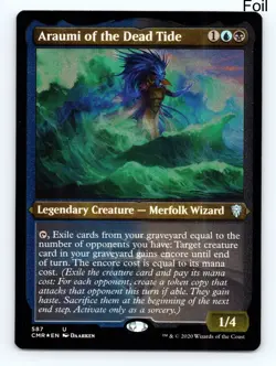MTG Araumi of the Dead Tide (Foil Etched) Foil U Commander Legends 587 NM - Image 1