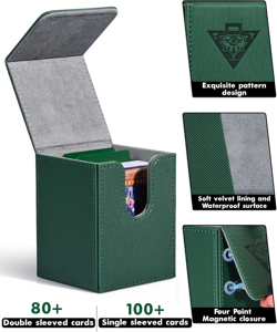 Card Deck Box for MTG Yugioh TCG, Card Storage Box with Dividers Holds 100+ Slee - Image 2