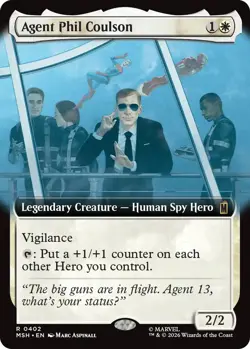 x1 Agent Phil Coulson - Foil - Extended Art R MTG Marvel Super Heroes M/NM, Engl - Image 1