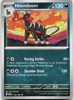 Houndoom 133/197 Pokemon SV03: Obsidian Flames NM Uncommon English - Image 1