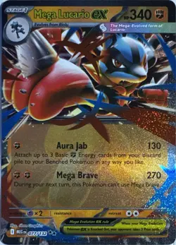 Mega Lucario ex 077/132 Double Rare Mega Evolution Pokemon Near Mint - Image 1