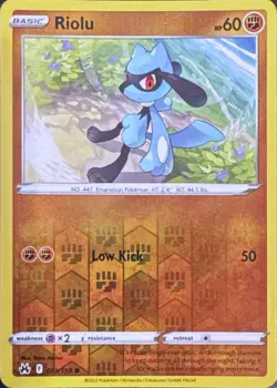 Riolu 071/159 Common Crown Zenith Pokemon Reverse Holo Near Mint - Image 1