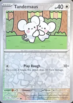 Tandemaus 157/191 Common Surging Sparks Pokemon Reverse Holo Near Mint - Image 1