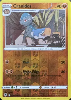 Cranidos 076/189 Uncommon Astral Radiance Pokemon Reverse Holo Near Mint - Image 1