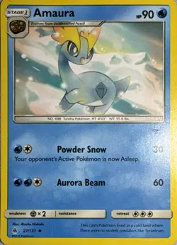 Amaura 27/131 Uncommon Forbidden Light Pokemon Lightly Played - Image 1