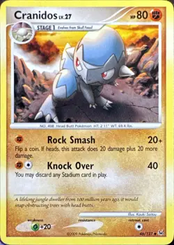 Cranidos 46/127 Uncommon Platinum Pokemon Lightly Played - Image 1