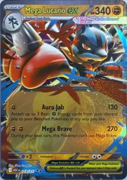 Mega Lucario ex 113/217 Double Rare ME: Ascended Heroes Pokemon Near Mint - Image 1