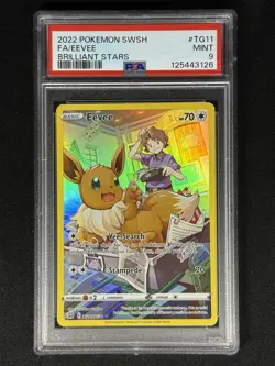 PSA 9 2022 POKEMON SWORD & SHIELD BRILLIANT STARS #TG11/TG30 FULL ART EEVEE Mint - Image 1