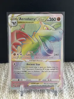 Aerodactyl VSTAR 199/196 Rainbow Rare Full Art Lost Origin Pokemon NM - Image 1