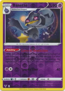 Reverse Holo Banette 068/185 Vivid Voltage Rare Pokemon TCG - Image 1