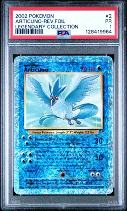 2002 POKEMON LEGENDARY COLLECTION #2 ARTICUNO-REVERSE FOIL PSA 1 - Image 1