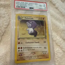 Pokemon 2001 Neo Discovery 1st Edition POLIWRATH #28 PSA 8 RARE - Image 1