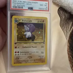 Pokemon 2001 Neo Discovery 1st Edition POLIWRATH #28 PSA 8 RARE - Image 2