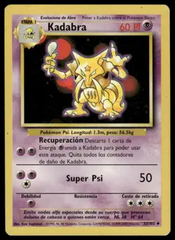 Pokemon Kadabra #032/102 Spanish Unlimited Base Set 2000 LP - Image 1