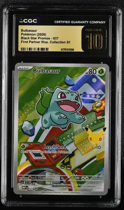Bulbasaur #037 First Partner Black Star Promo CGC 10 Pristine - Image 1