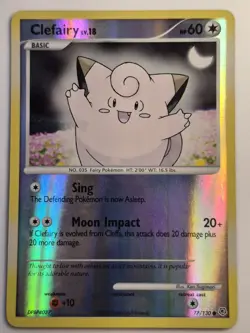 Pokemon TCG Clefairy Common Reverse Holo Diamond and Pearl 77/130 MP - Image 1