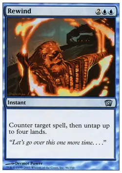 Rewind ~ Heavily Played 8th Edition Eighth MTG Magic UltimateMTG Blue Card - Image 1
