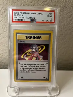 2000 Pokemon Gym Challenge - 1st Edition Sabrina Trainer Holo #20 - PSA 9 - Image 1