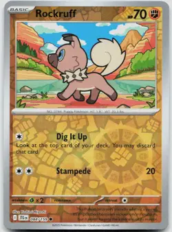 Rockruff 084/159 Reverse Holo SV09: Journey Together NM English Pokemon - Image 1