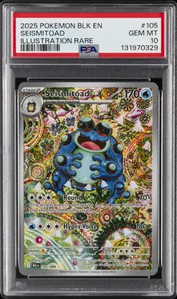 2025 POKEMON BLK EN-BLACK BOLT ILLUSTRATION RARE #105 SEISMITOAD PSA 10 - Image 1
