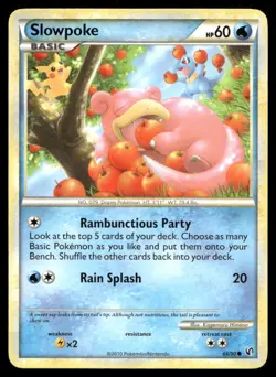 Slowpoke 66/90 Common HGSS Undaunted Pokemon Lightly Played - Image 1