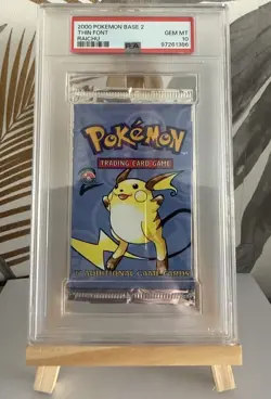 2000 Pokemon Base Set 2 Raichu Booster Pack - PSA 10 - Image 2