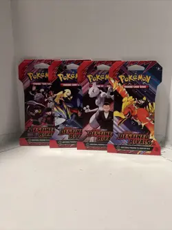 💥 Pokemon Destined Rivals SLEEVED Booster Packs Complete ART SET (4) 💥 - Image 1