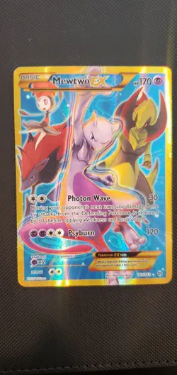 2015 POKEMON XY BREAKTHROUGH #163/162 MEWTWO EX SECRET RARE - Image 1