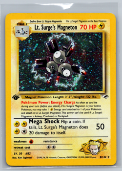 Pokemon Gym Heroes Lt Surge's Magneton 1st Edition #8 Holo MP 002 - Image 1