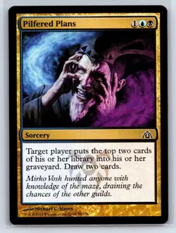 Pilfered Plans 90 Common Dragon's Maze MTG Lightly Played - Image 1