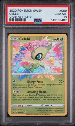 2020 Pokemon Vivid Voltage Celebi Amazing Rare 009/185 PSA 10 Gem Mint - Image 1